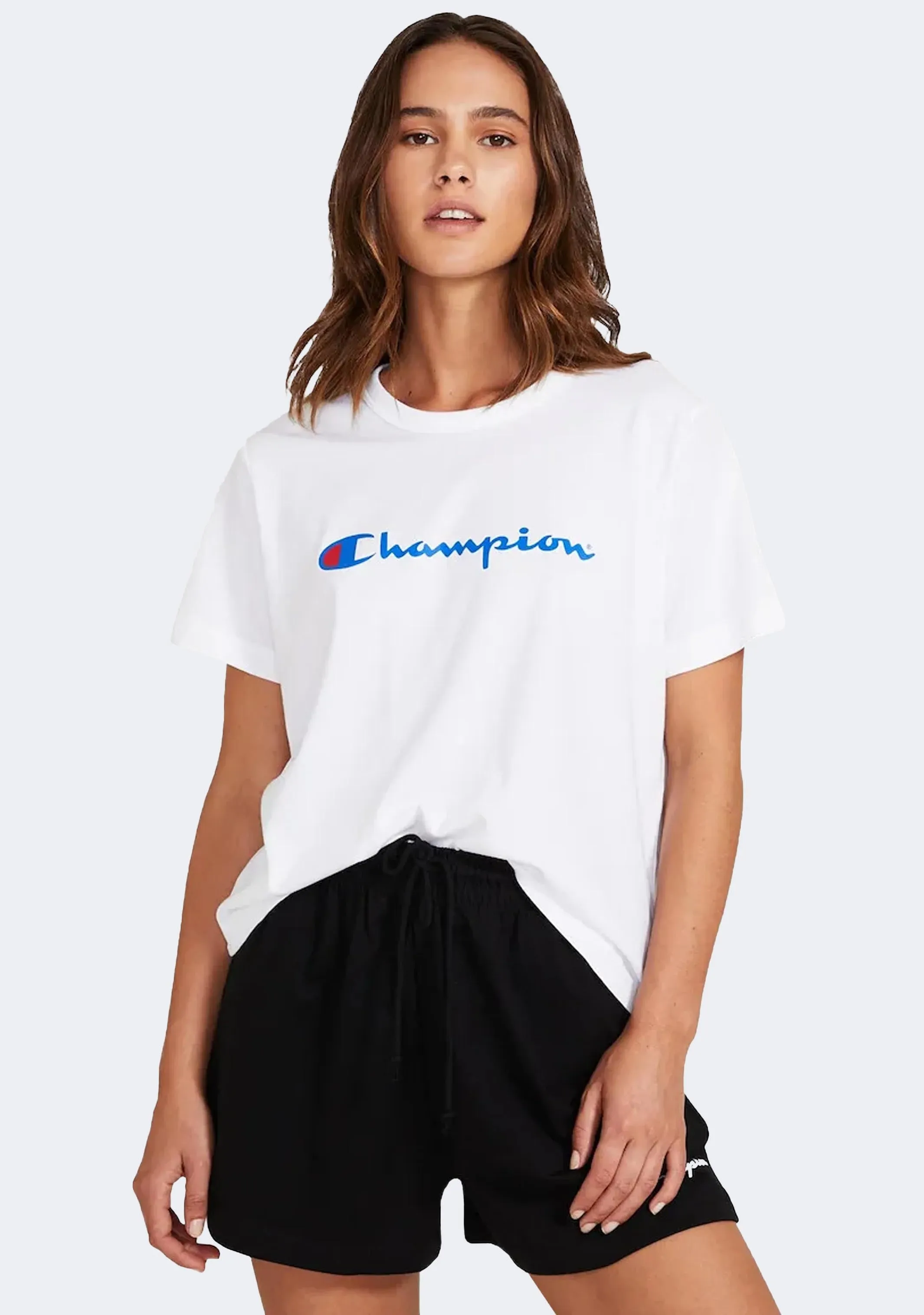 Champion Women's Script Crop Boxy Tee White