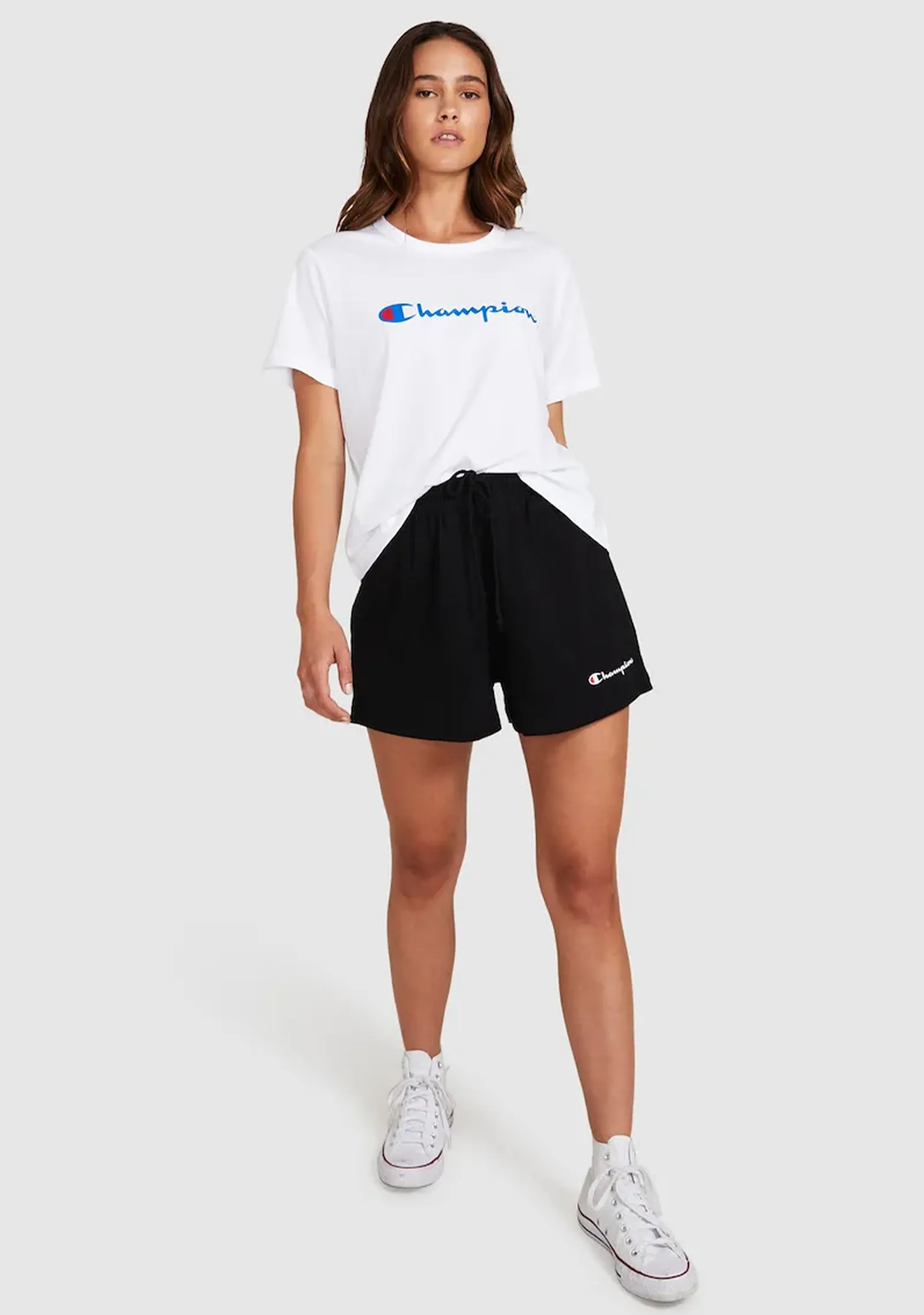 Champion Women's Script Crop Boxy Tee White