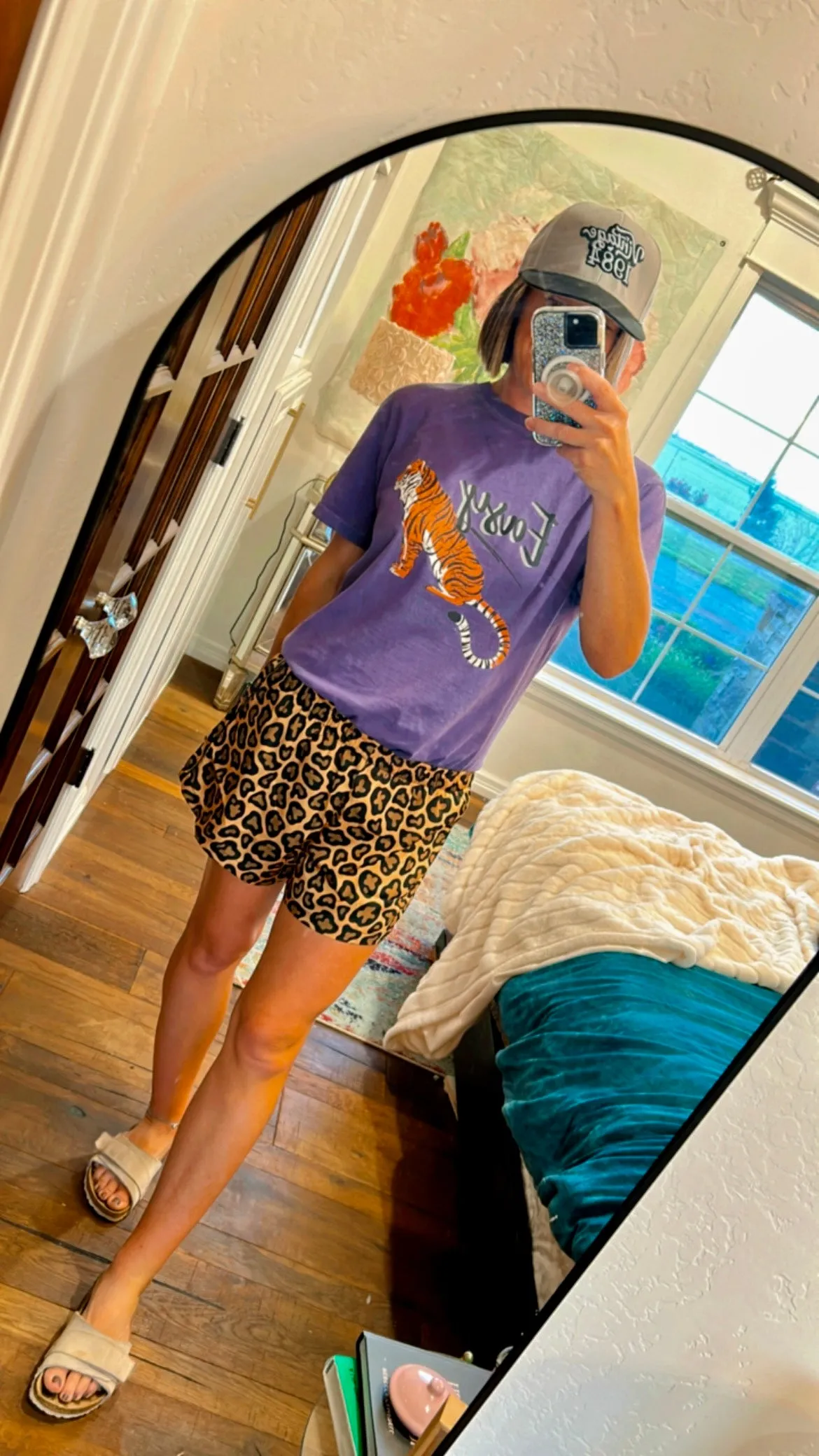 “Charley&Me Cheetah" Print Silky Shorts