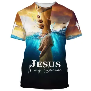 Christianartbag 3D T-Shirt, esus Is My Savior Take My Hand God, Christian T-Shirt, Christian 3D T-Shirt, Unisex T-Shirt.