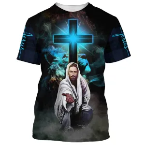 Christianartbag 3D T-Shirt, Way Maker Miracle Worker Jesus Stretched Out His Hand, Christian T-Shirt, Christian 3D T-Shirt, Unisex T-Shirt.