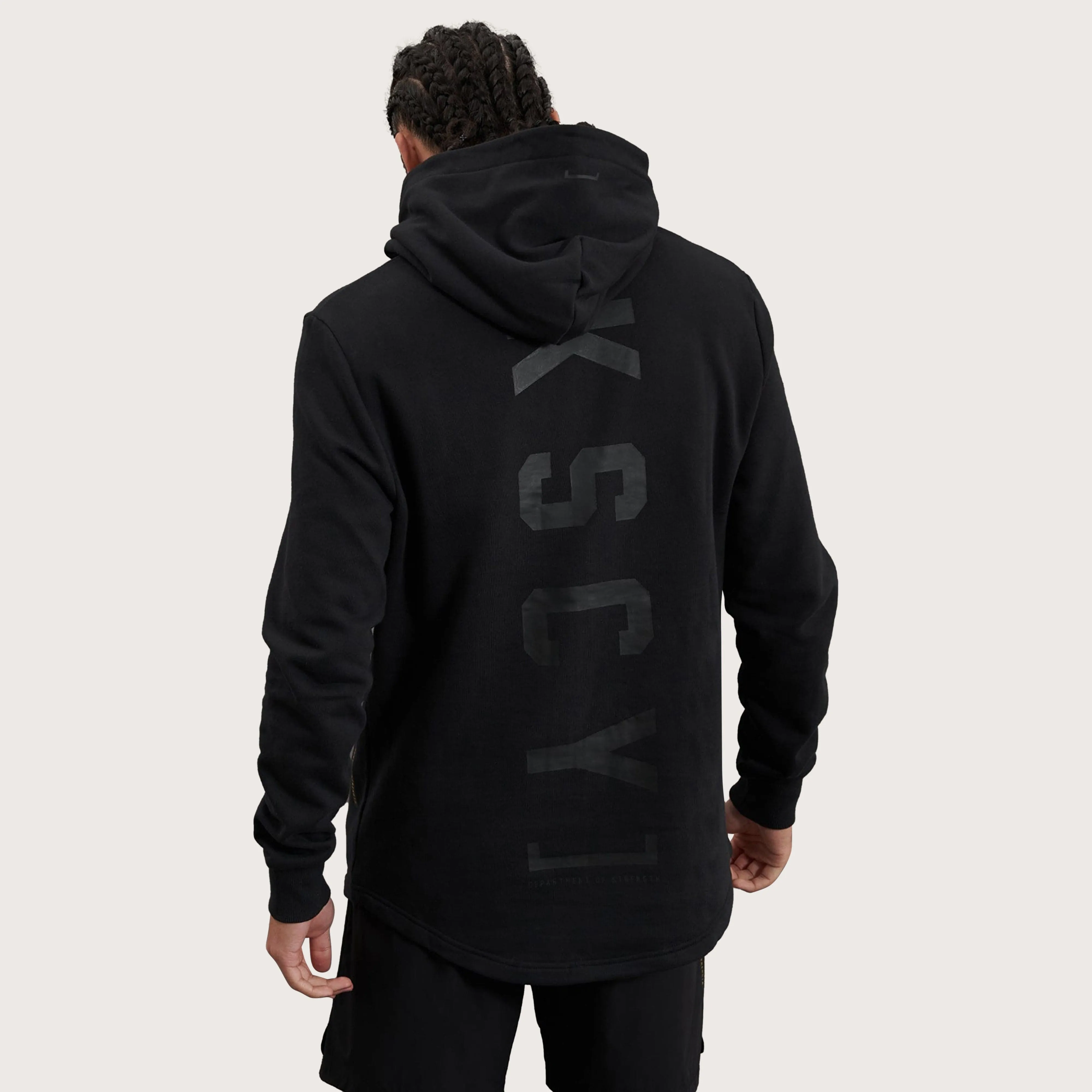 Circuit Curved Hem Hoodie Jet Black