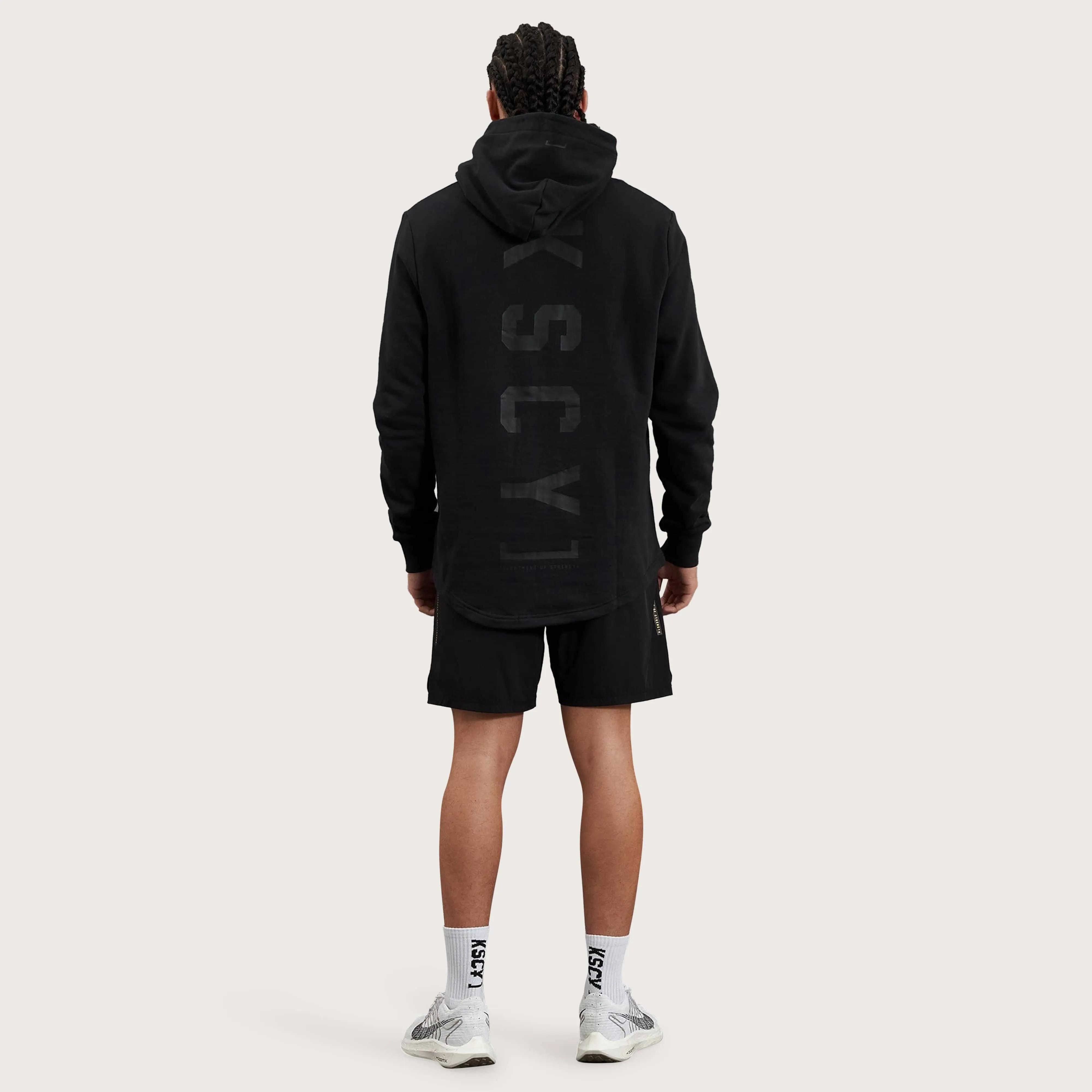 Circuit Curved Hem Hoodie Jet Black
