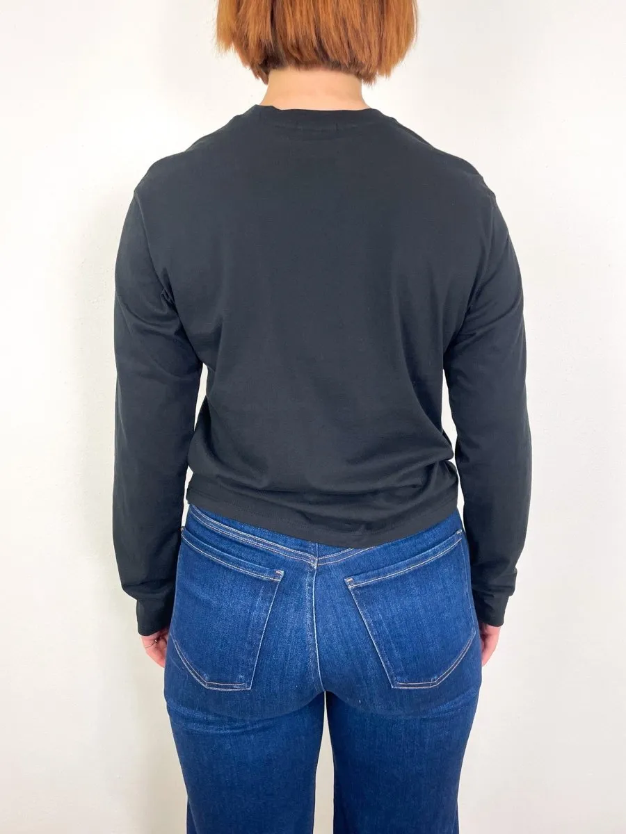 Classic Jersey Long Sleeve Boy Tee in Black