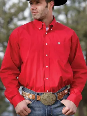 CLMTW11033313-L-RED Cinch Shirt L/S Solid Color
