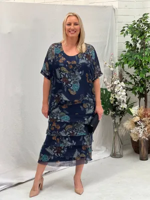 Clyde Night Bloom Silk Dress