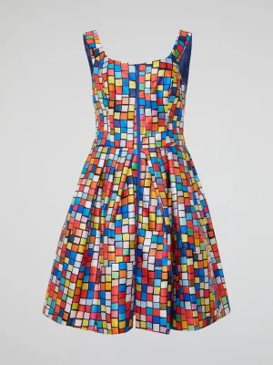 Colour Block Zip Up Dress