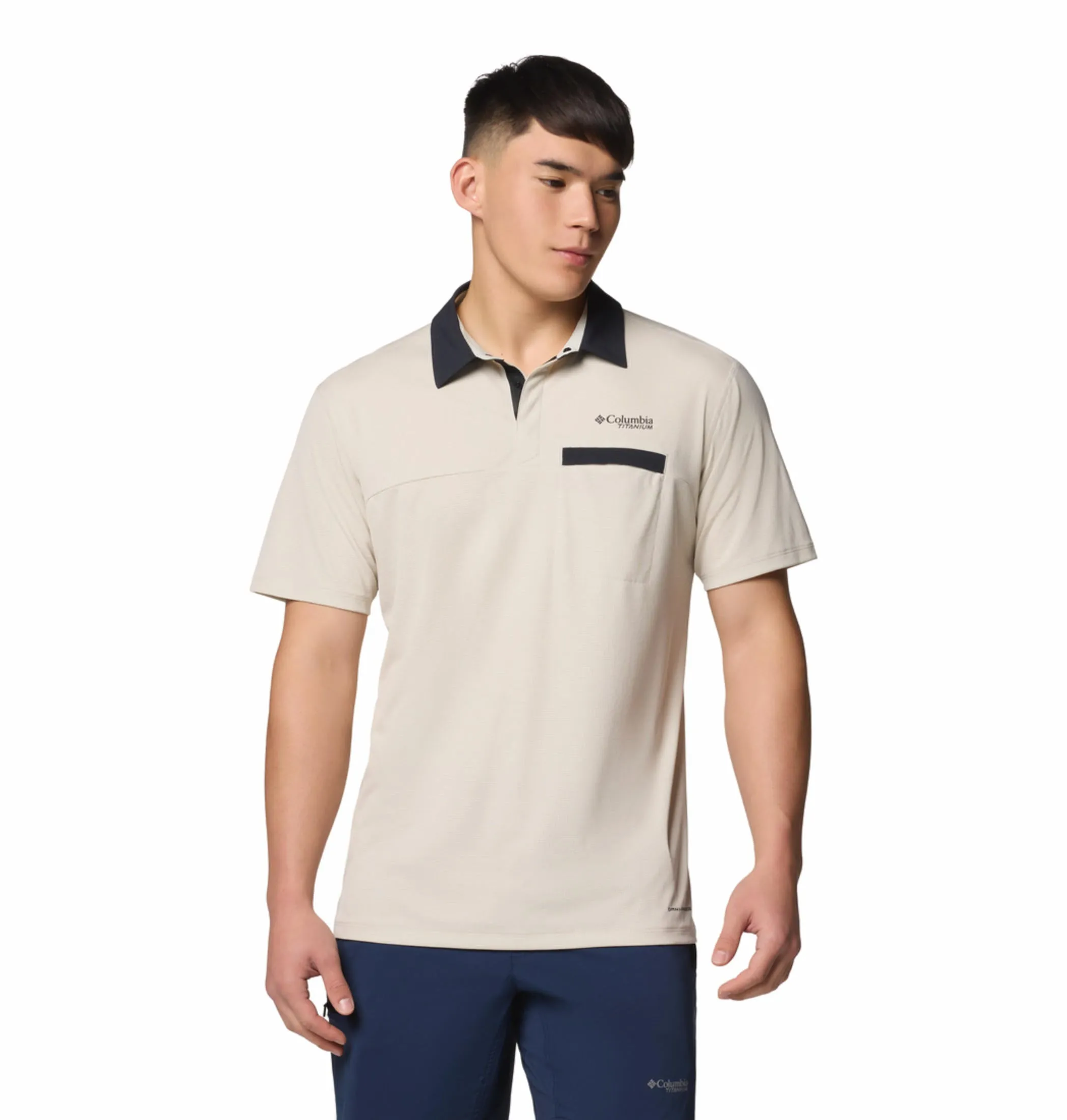 Columbia Mens Beige Omni-Wick Cirque River Pro Polo Tshirt