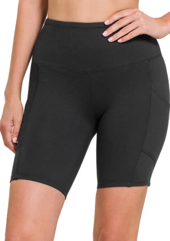 Coti Biker Shorts with Pockets | Black