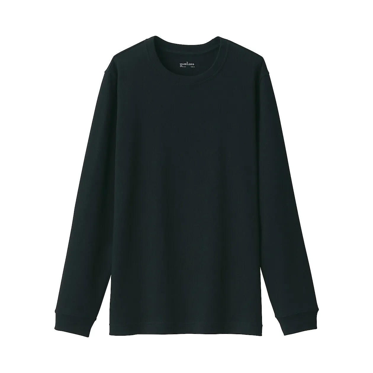 Cotton and Wool Crew Neck Long Sleeve T-shirt