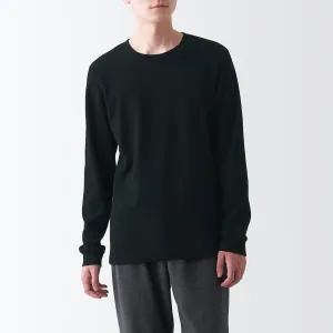 Cotton and Wool Crew Neck Long Sleeve T-shirt