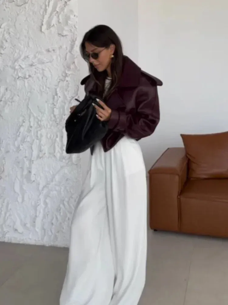 Cropped Oversized Leather Jacket | Bold & Edgy | Perfect for Layering
