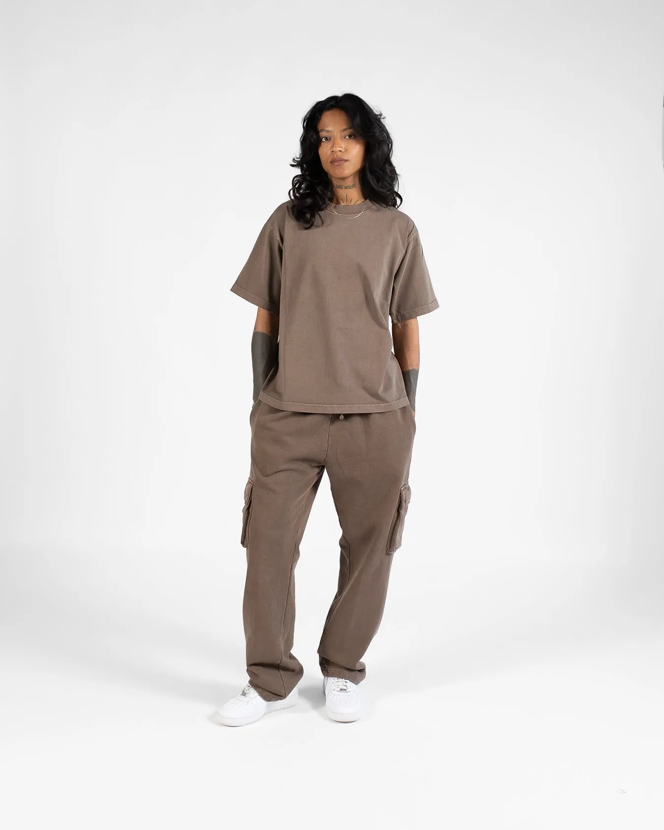 Cropped T-Shirt - Vintage Brown