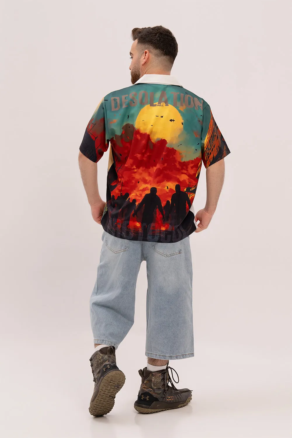 Cuban Collar Boxy Shirt - APOCALYPSE