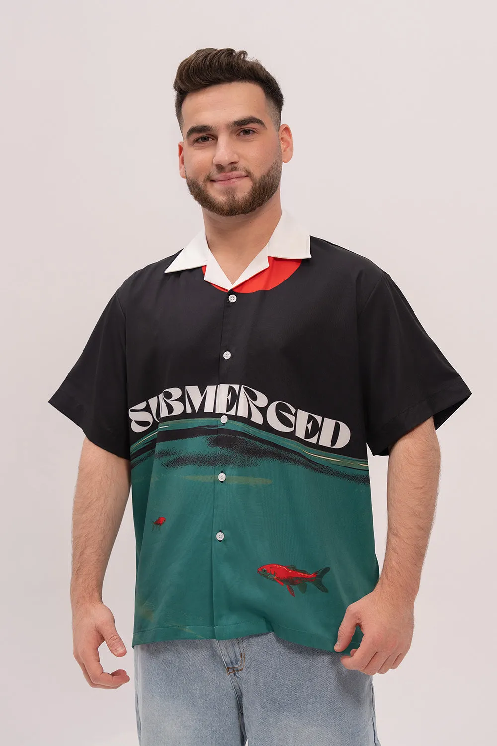 Cuban Collar Boxy Shirt - SUBMERGED