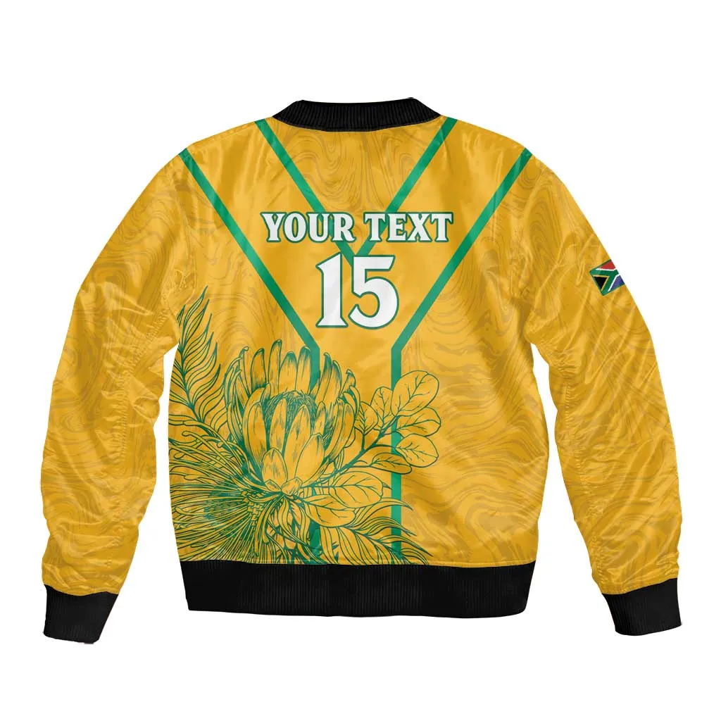 Custom Afro South Africa Soccer Bomber Jacket Go Champions LT15