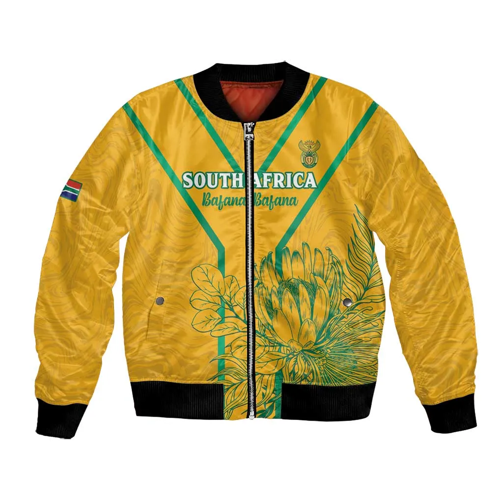 Custom Afro South Africa Soccer Bomber Jacket Go Champions LT15