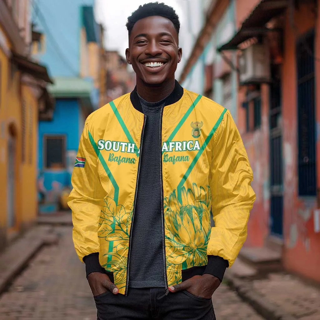 Custom Afro South Africa Soccer Bomber Jacket Go Champions LT15