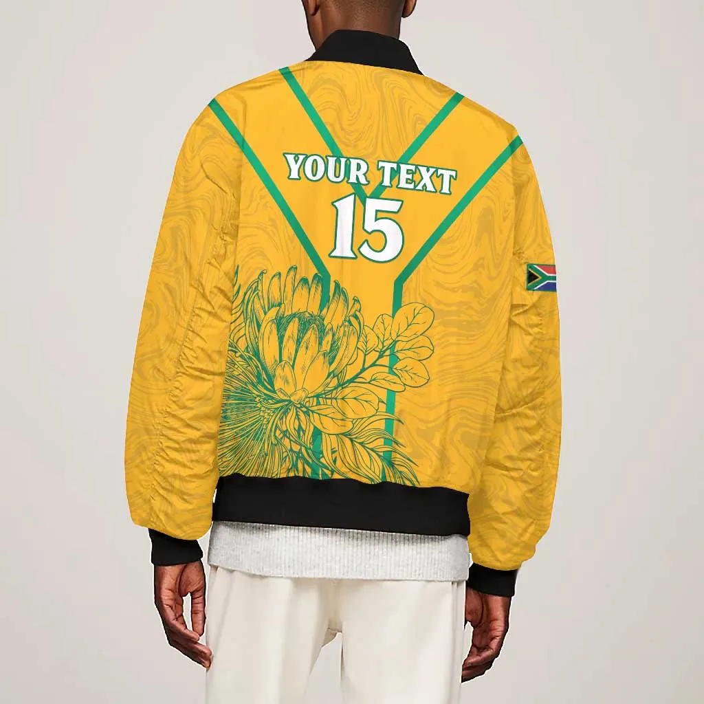 Custom Afro South Africa Soccer Bomber Jacket Go Champions LT15