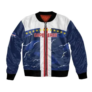 Custom Cape Verde Football Bomber Jacket Blue Sharks Sporty LT14