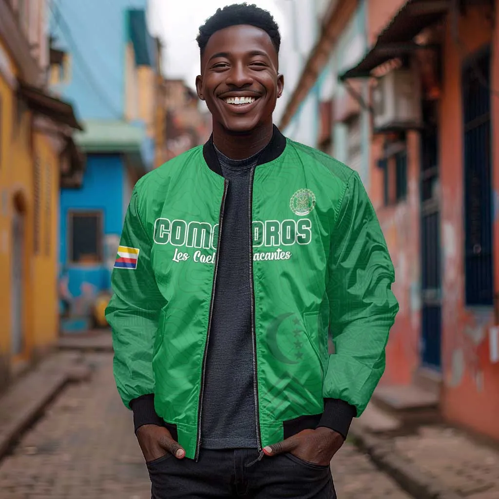 Custom Comoros Football Bomber Jacket Go Les Coelacantes LT15