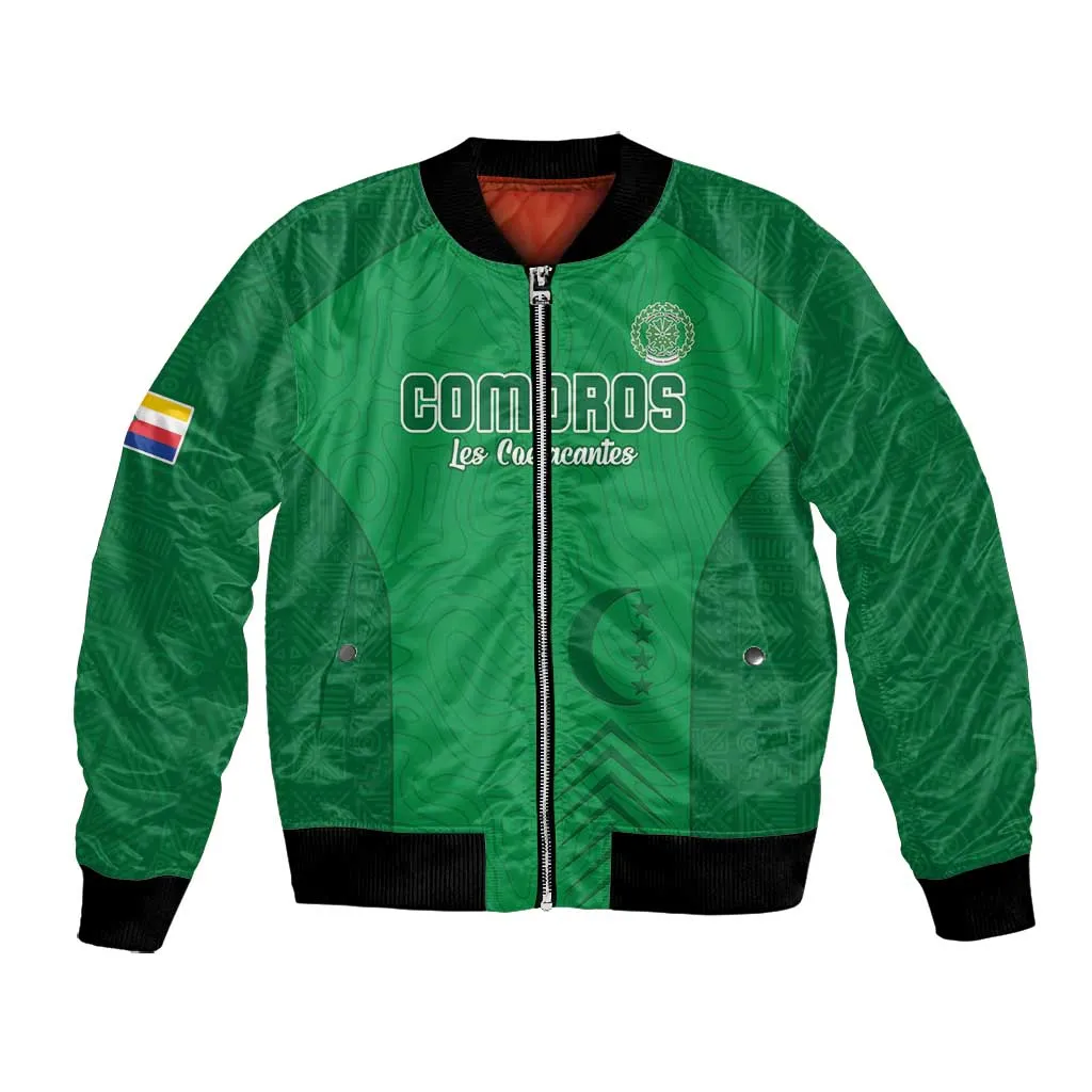 Custom Comoros Football Bomber Jacket Go Les Coelacantes LT15