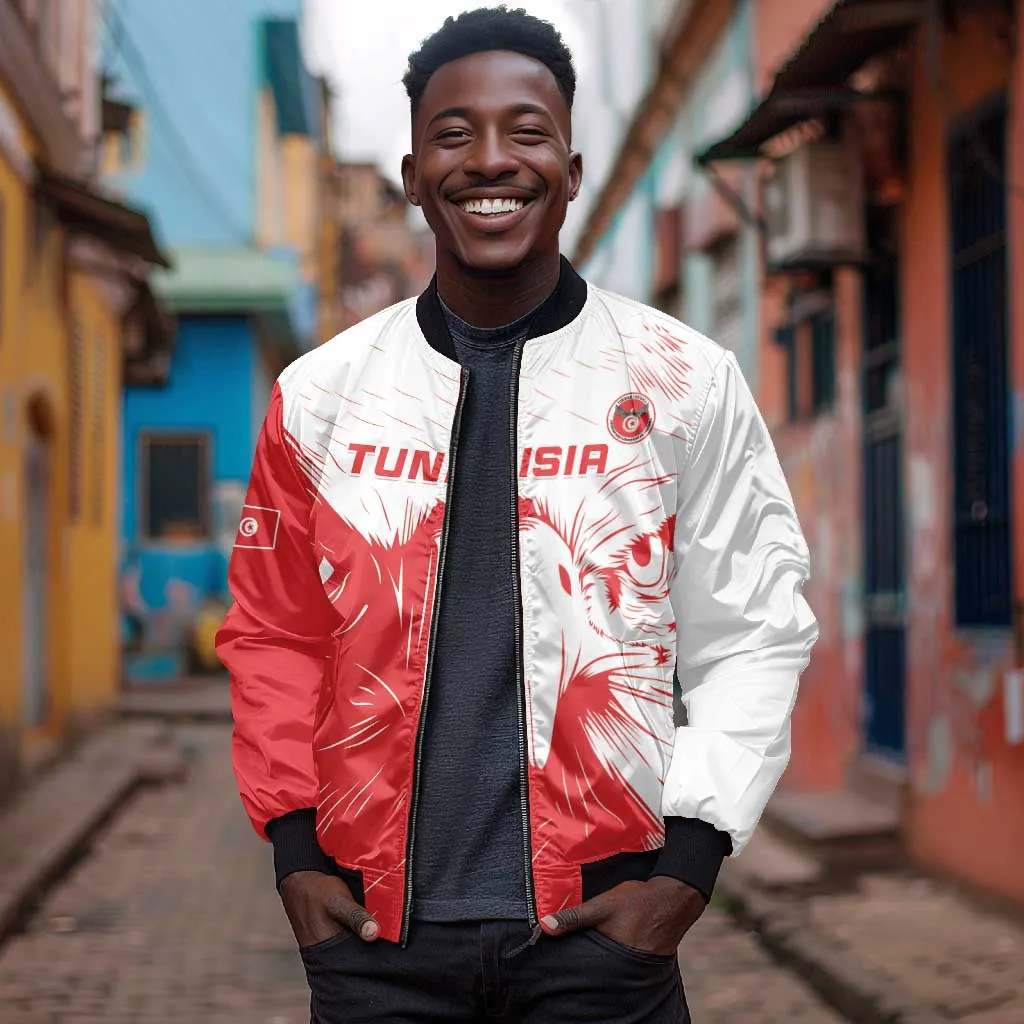 Custom Tunisia Football Bomber Jacket Go Champions LT15