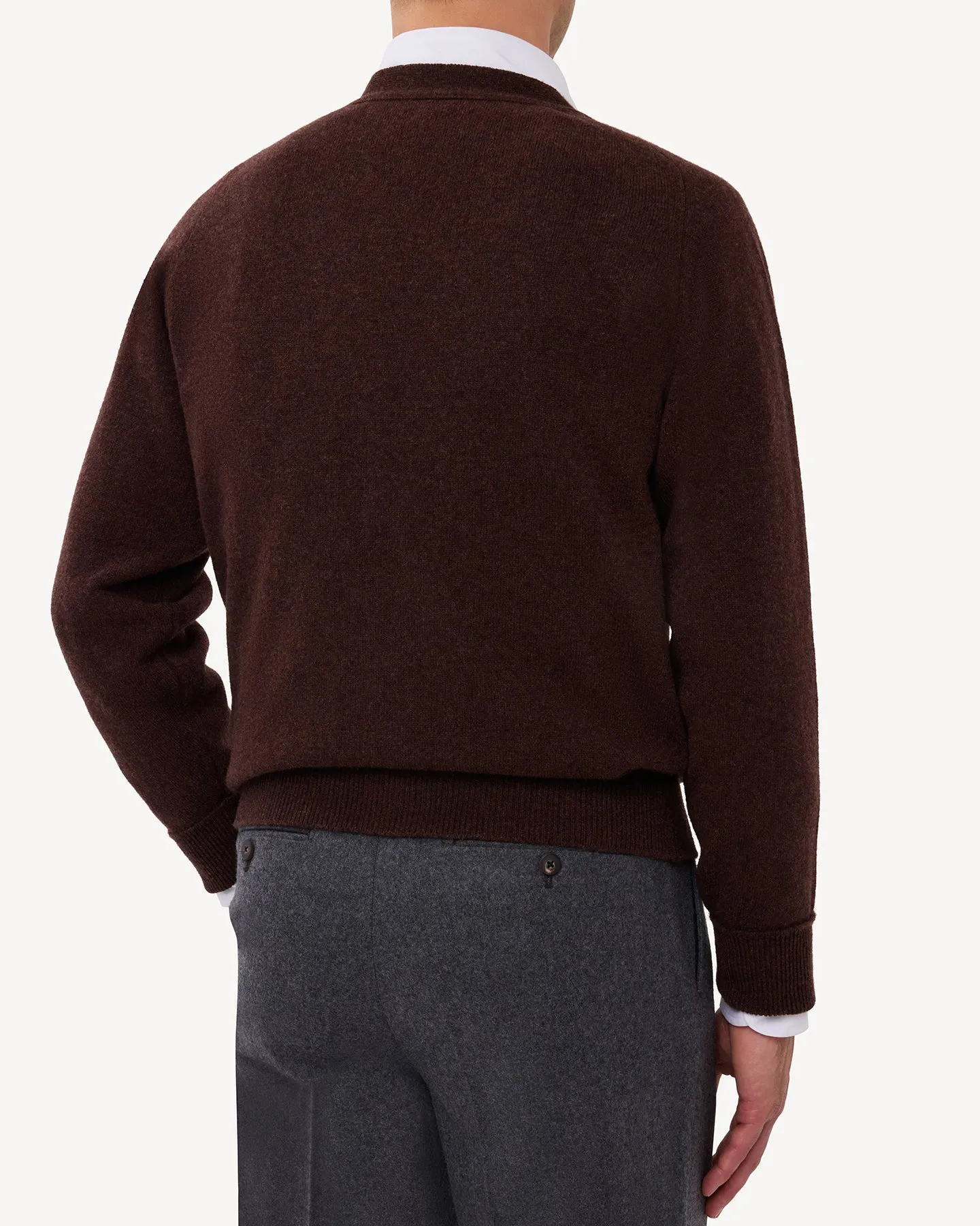 Dark Brown Lambswool Cardigan