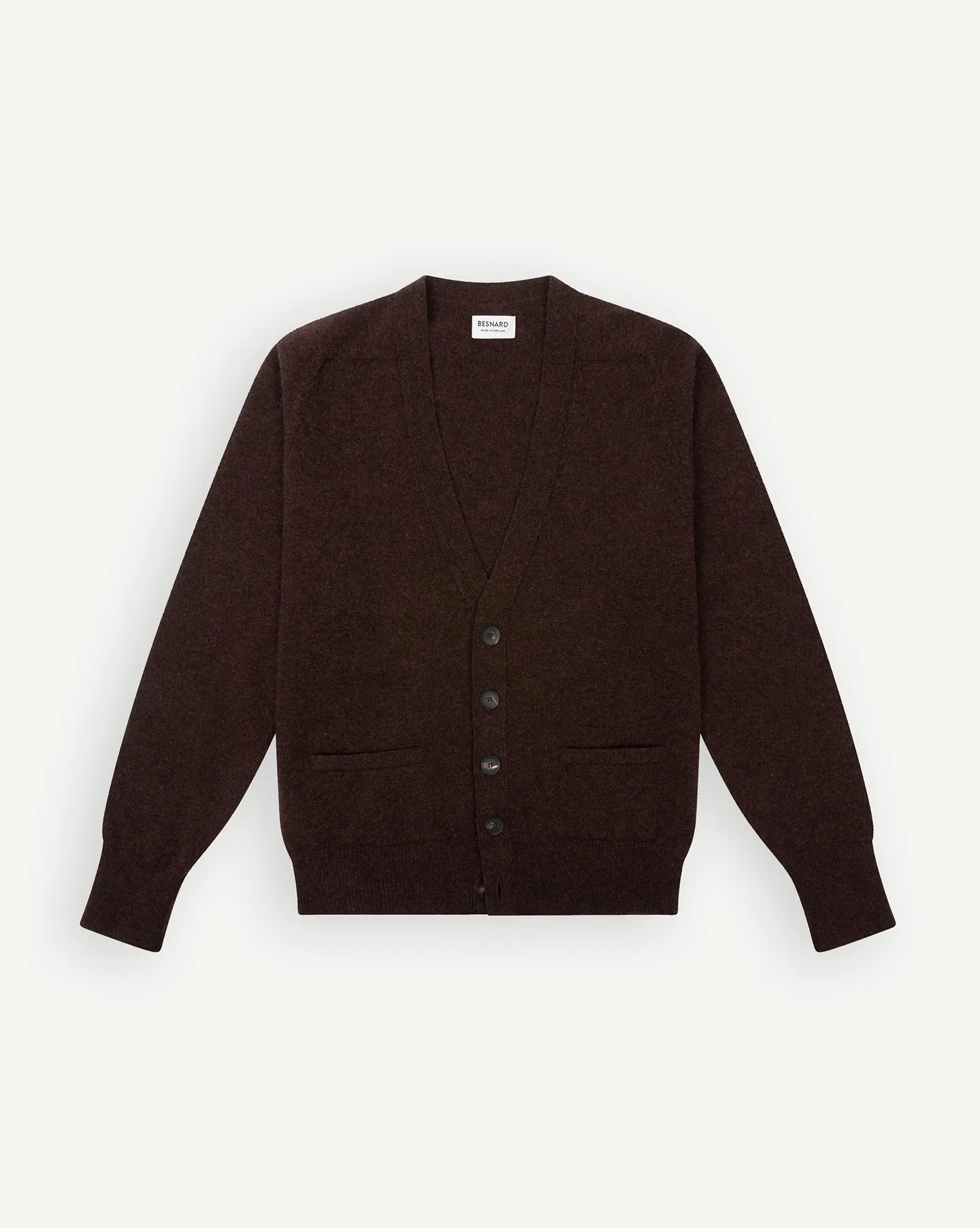 Dark Brown Lambswool Cardigan