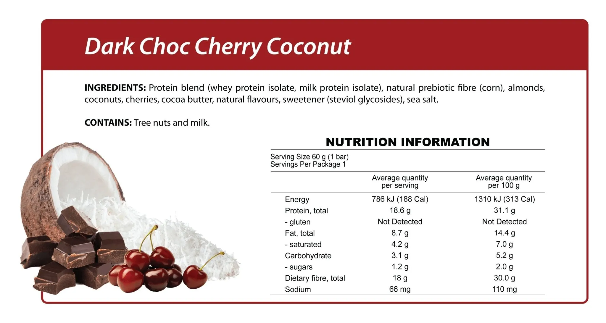 Dark Choc Cherry Smart Protein Bar
