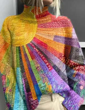 Demi | Cheerful Colourful Roll Neck Jumper