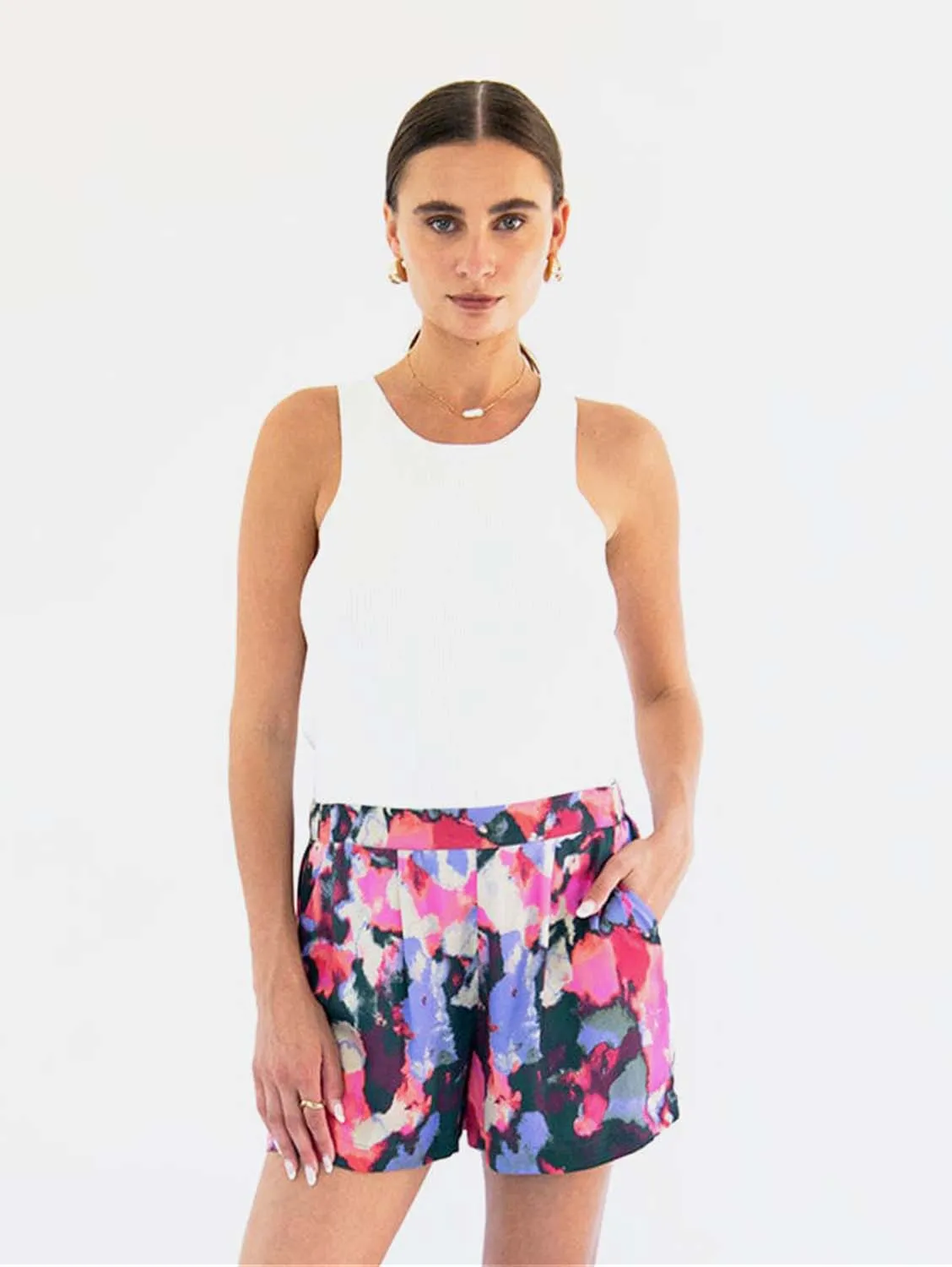 Diana Satin TENCEL™ Shorts | Gem Print