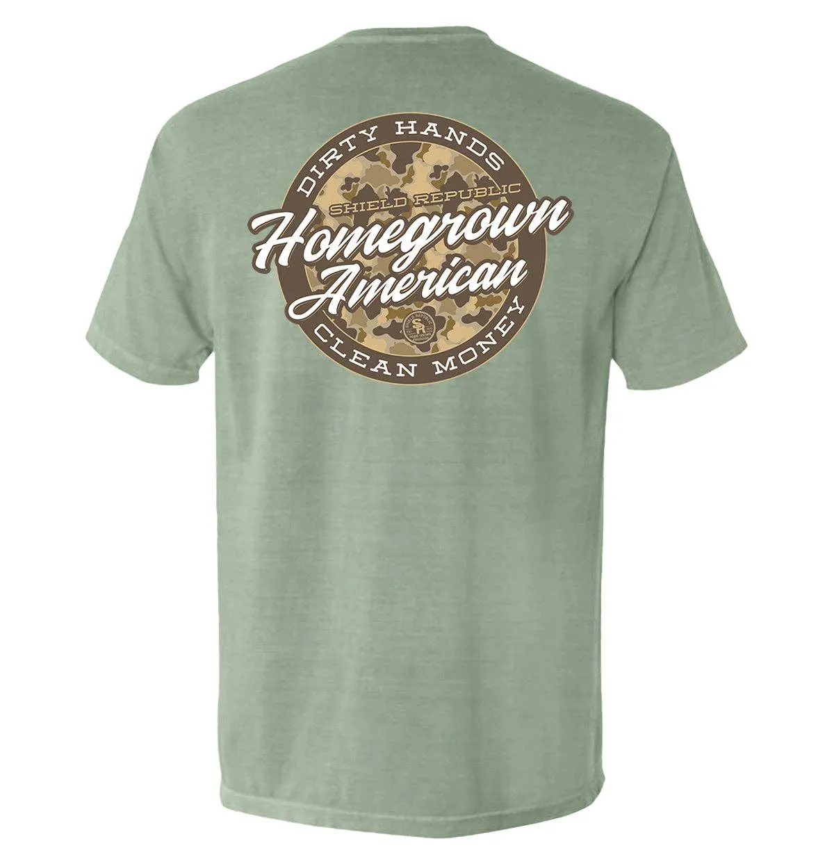 Dirty Hands Clean Money: Comfort Colors Pocket Tee / Blue Jean / L
