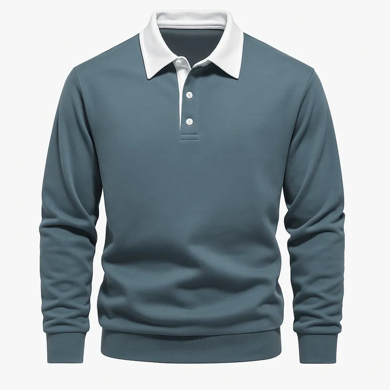 Domoir | Cotton Polo Sweatshirt