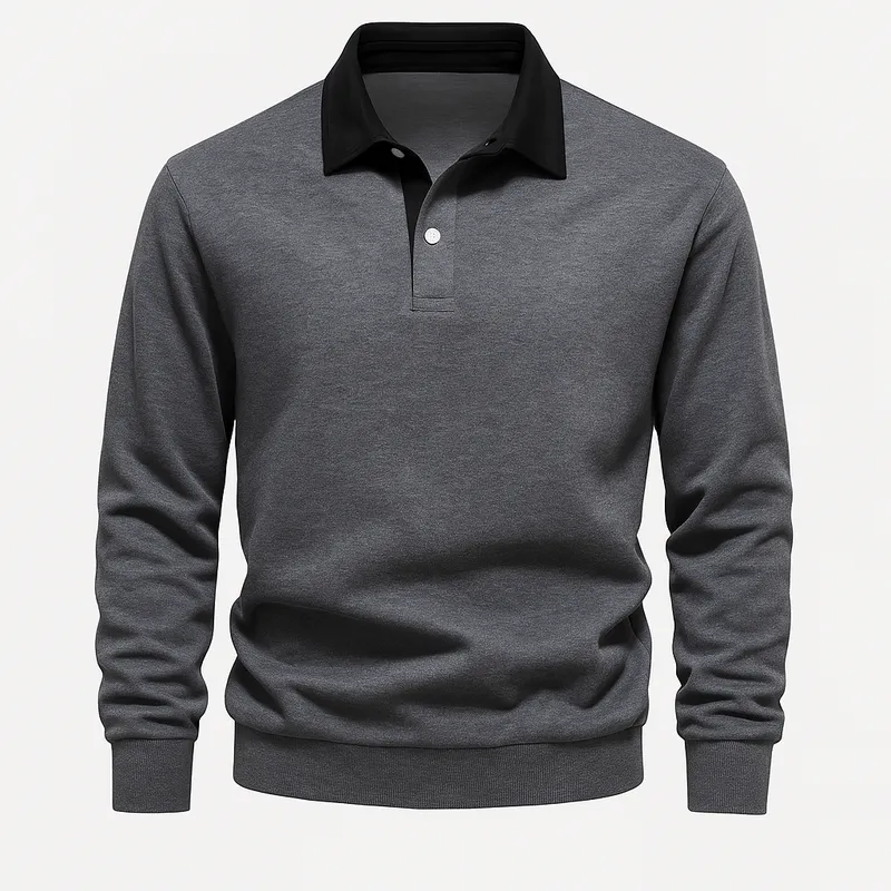 Domoir | Cotton Polo Sweatshirt