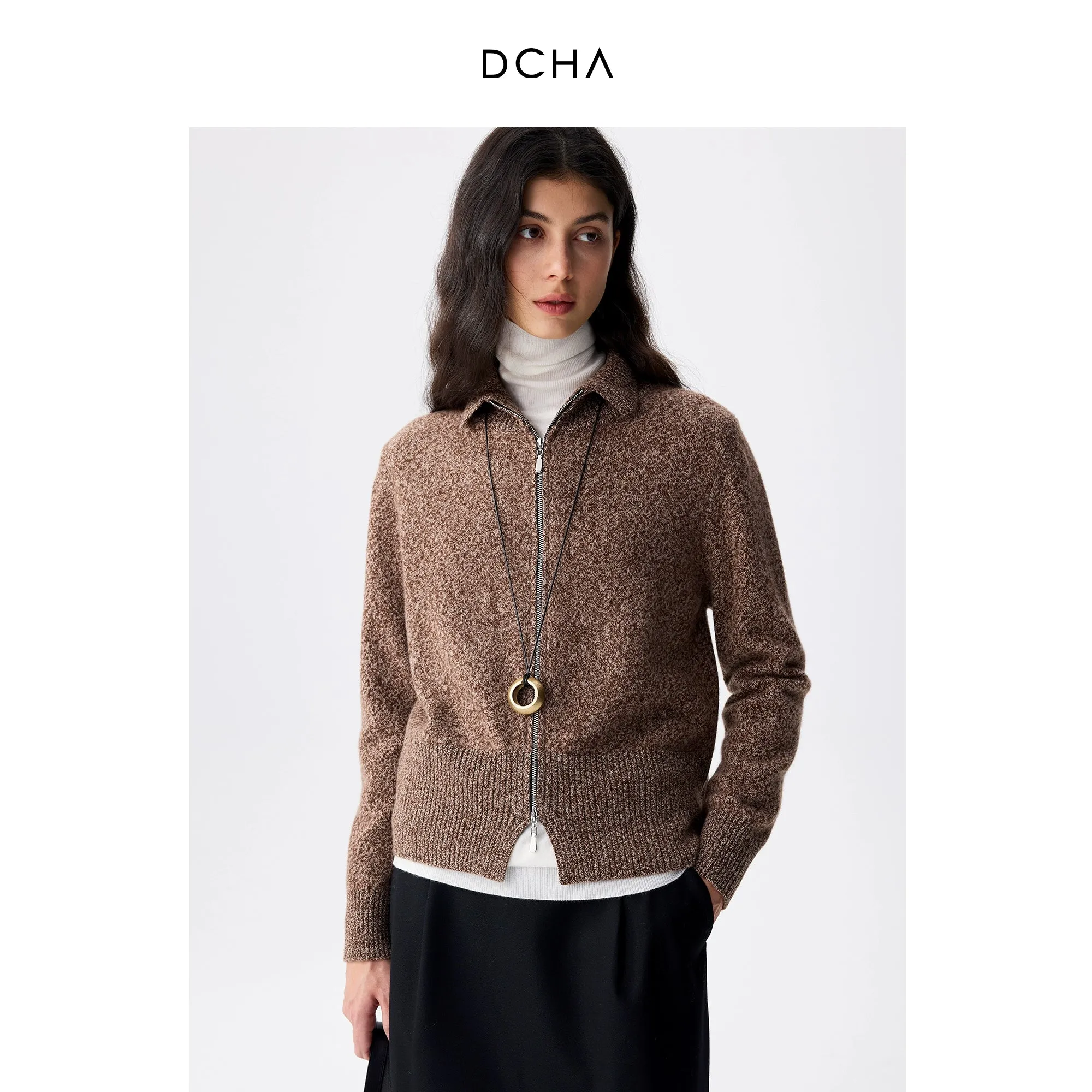 Double-Head Zipper Knit Cardigan