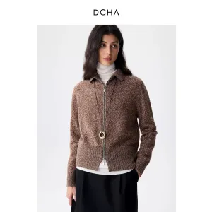 Double-Head Zipper Knit Cardigan