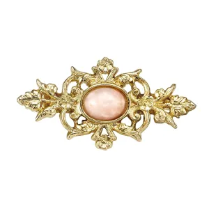 Downton Abbey Gold-Dipped  and Peach Color Stone Pin