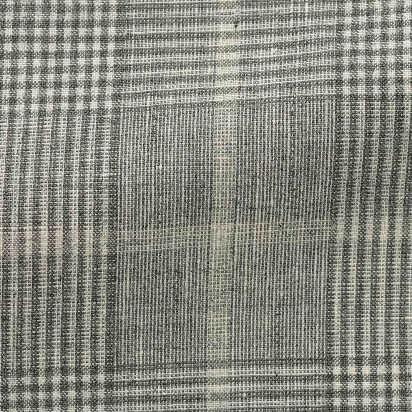 Drago Steel Grey Linen & Wool Glencheck with Off White Windowpane