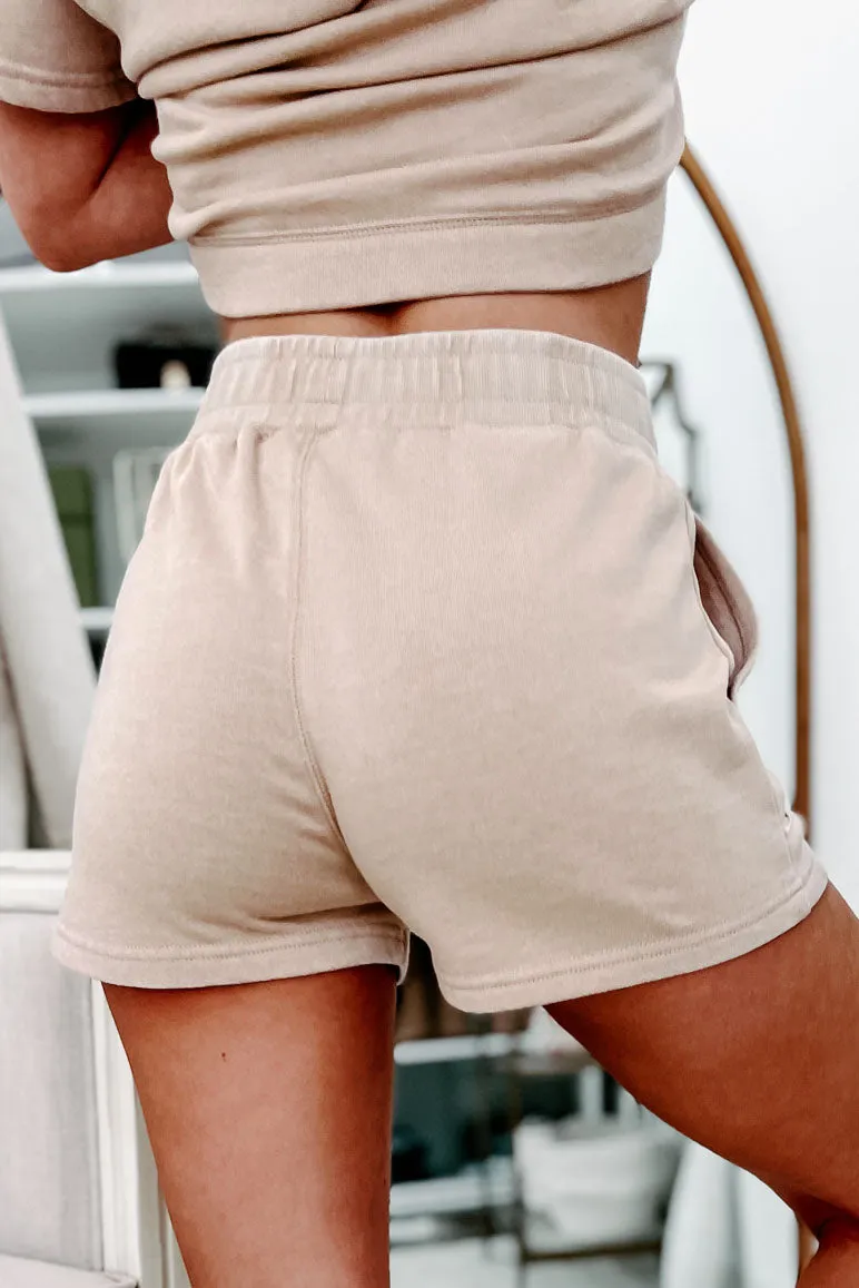 Dreaming On Brushed Two-Piece Shorts Set (Dusty Pink)