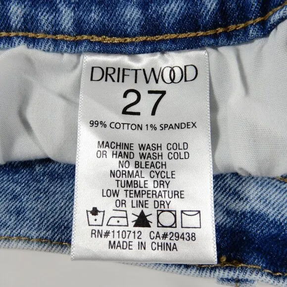 DRIFTWOOD Goldie High Rise Jeans SHORTS Size 27 Ziggy Stardust Denim NEW $128