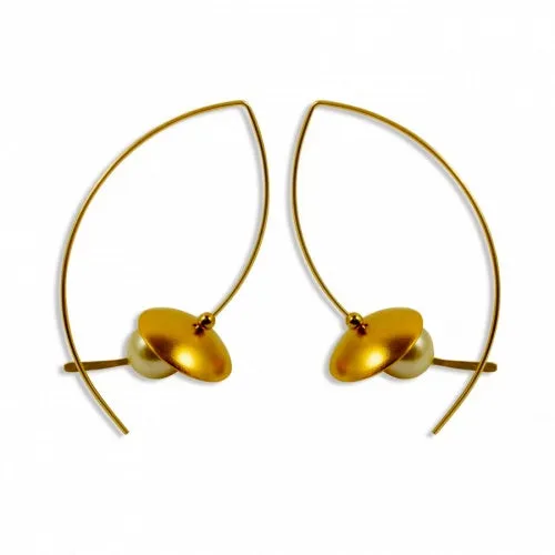 Earring Sterling, Gold and Pearl