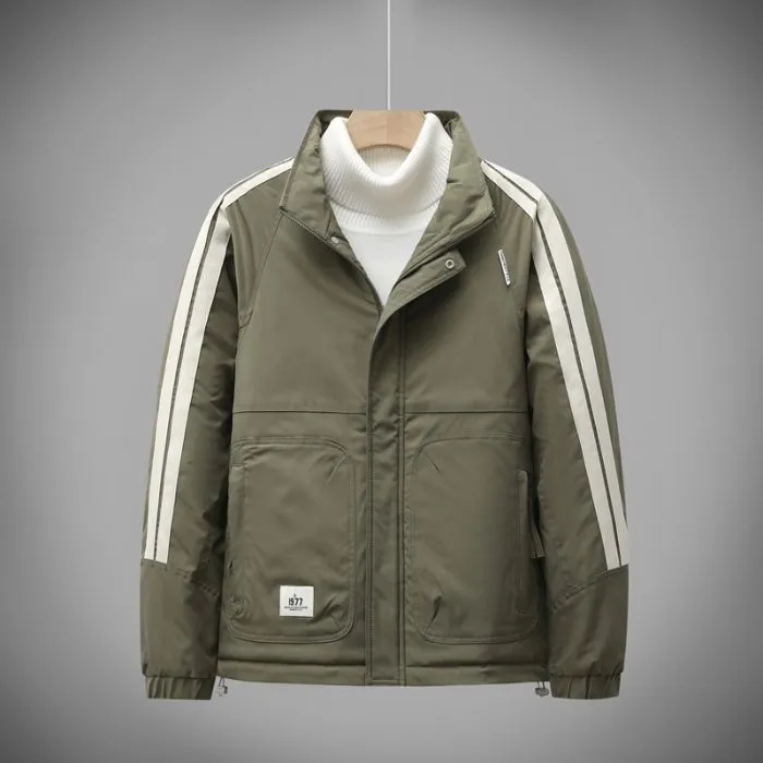 Easy-to-Clean Patchwork Raincoat for Men with Windproof Features