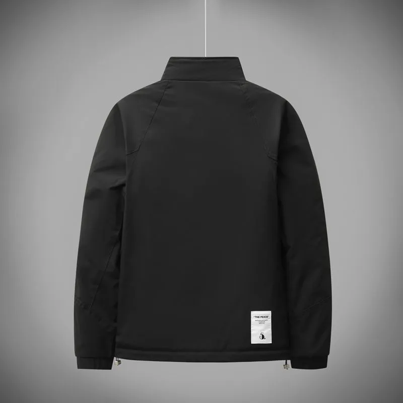 Easy-to-Clean Patchwork Raincoat for Men with Windproof Features