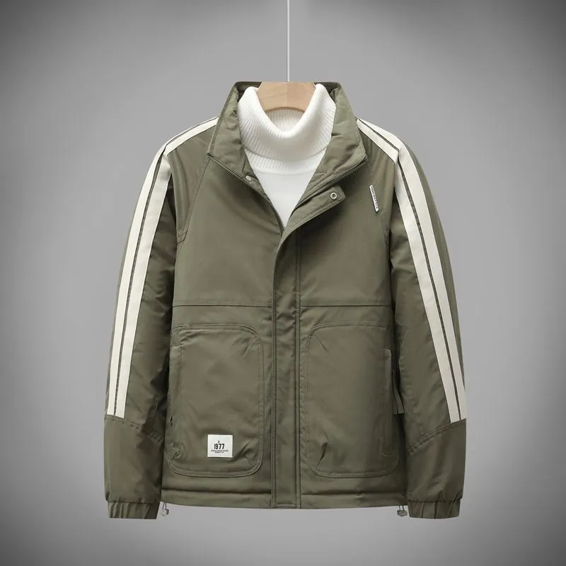 Easy-to-Clean Patchwork Raincoat for Men with Windproof Features