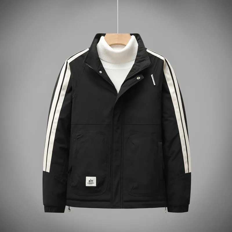 Easy-to-Clean Patchwork Raincoat for Men with Windproof Features