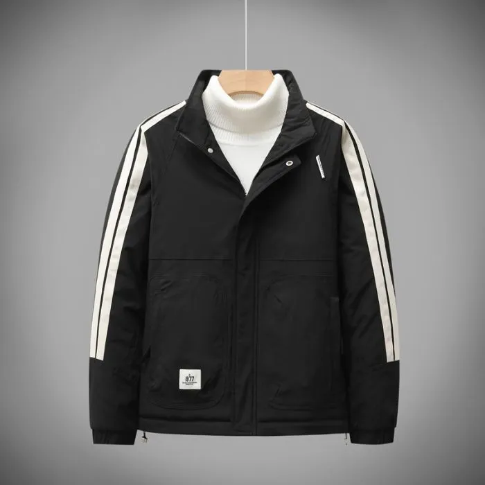 Easy-to-Clean Patchwork Raincoat for Men with Windproof Features