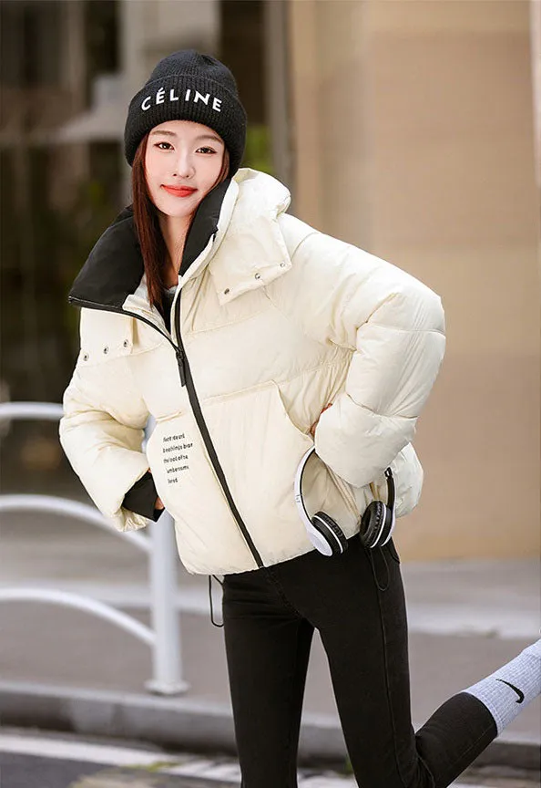Easy-to-Clean Quilted Puffer Jacket