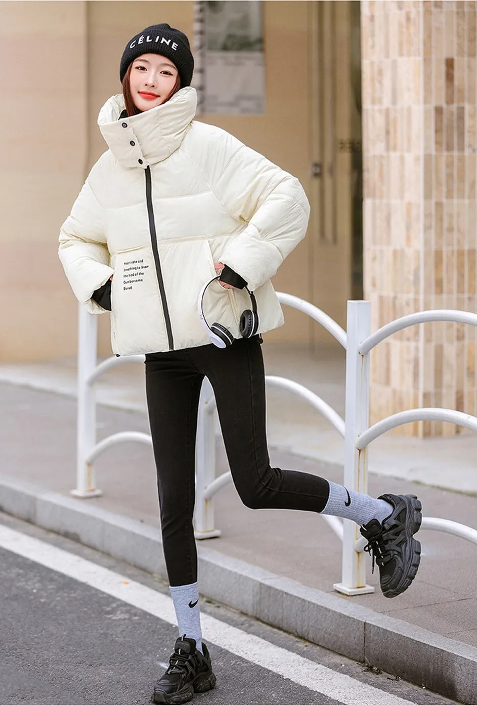 Easy-to-Clean Quilted Puffer Jacket