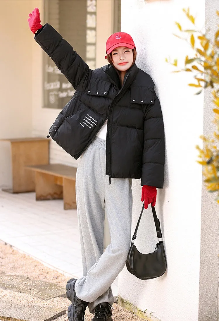 Easy-to-Clean Quilted Puffer Jacket